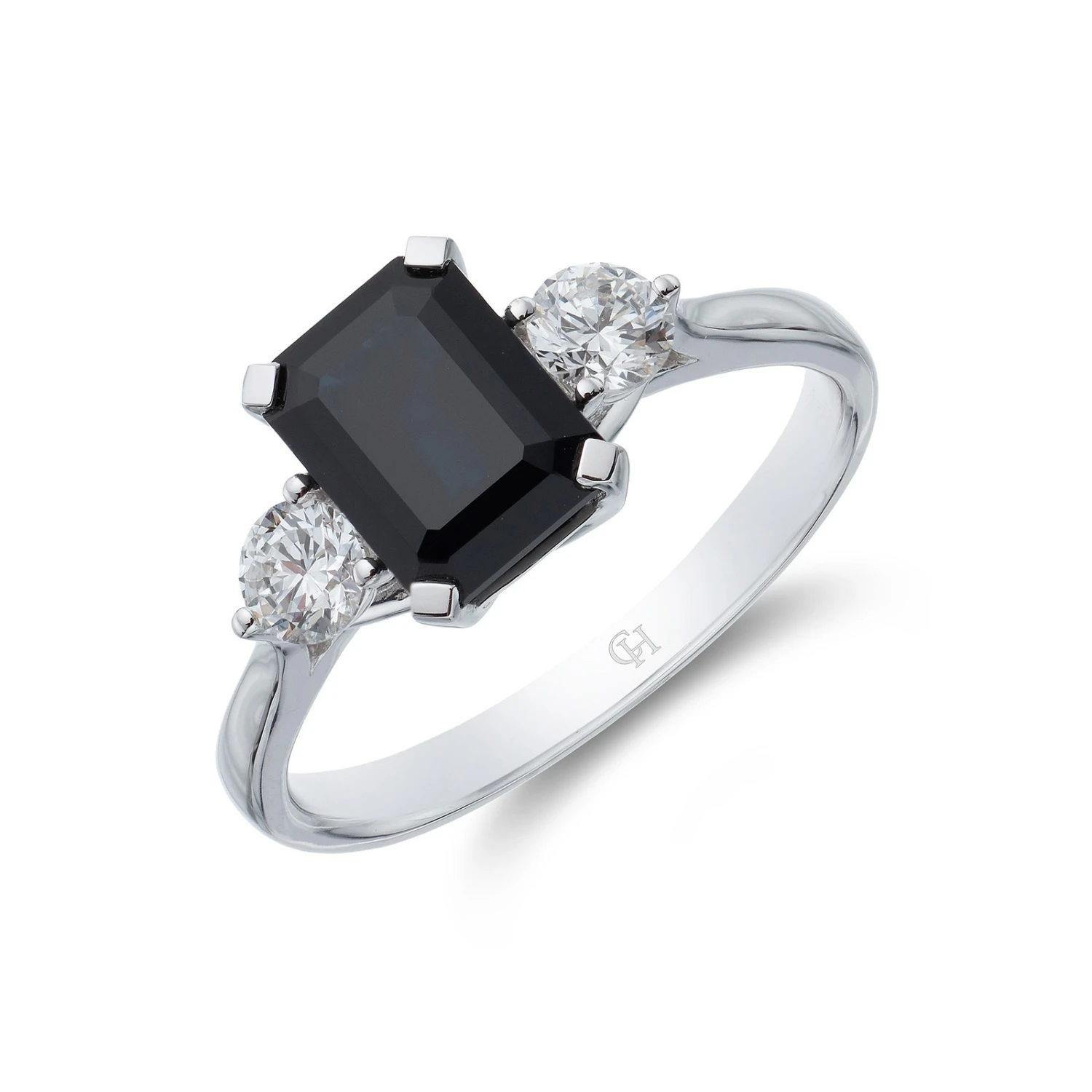 Chisholm Hunter 18ct White Gold Mixed Cut Sapphire And Diamond 2.36ct Three Stone Ring 3 Chisholm Hunter 18ct White Gold Mixed Cut Sapphire And Diamond 2.36ct Three Stone Ring