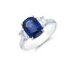 Chisholm Hunter 18ct White Gold Oval Cut 3.12ct Sapphire And 0.60ct Diamond Three Stone Ring -Chisholm Hunter 13 110 05 0056 p 1