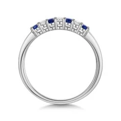 Chisholm Hunter 18ct White Gold Brilliant Cut 0.12ct Sapphire And 0.10ct Diamond Eternity Ring -Chisholm Hunter 13 110 09 0032 d2 2