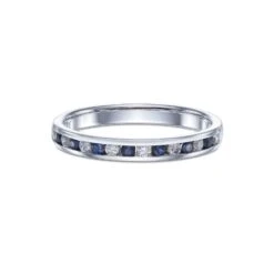 Chisholm Hunter 9ct White Gold 0.14ct Diamond And 0.14ct Sapphire Ring -Chisholm Hunter 13 110 11 0016d 1