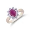 Chisholm Hunter 18ct Yellow Gold Oval Cut Ruby And Brilliant Cut Diamond 2.30ct Cluster Ring