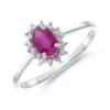 Chisholm Hunter 9ct White Gold Oval Cut 0.50ct Ruby And 0.55ct Diamond Cluster Ring -Chisholm Hunter 13 111 03 0044 p 1