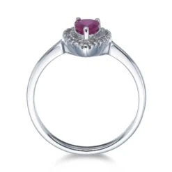 Chisholm Hunter 9ct White Gold 0.40ct Pear Ruby And 0.38ct Diamond Cluster Ring -Chisholm Hunter 13 111 03 0045 d 2