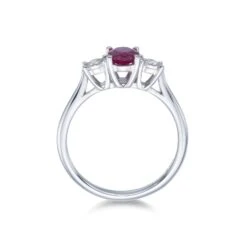 Chisholm Hunter 9ct White Gold 0.10ct Diamond And 0.75ct Ruby Ring -Chisholm Hunter 13 111 03 0046 d 1