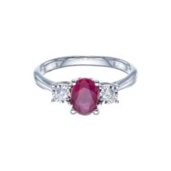 Chisholm Hunter 9ct White Gold 0.10ct Diamond And 0.75ct Ruby Ring -Chisholm Hunter 13 111 03 0046 d 2