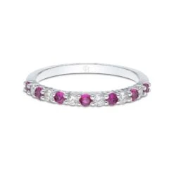 Chisholm Hunter 18ct White Gold 0.03ct Brilliant Cut Ruby And 0.18ct Diamond Eternity Ring -Chisholm Hunter 13 111 09 0016 d1