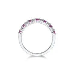 Chisholm Hunter 18ct White Gold 0.03ct Brilliant Cut Ruby And 0.18ct Diamond Eternity Ring -Chisholm Hunter 13 111 09 0016 d2