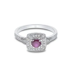 Chisholm Hunter 18ct White Gold 0.25ct Ruby Halo Ring 10 Chisholm Hunter 18ct White Gold 0.25ct Ruby Halo Ring -Chisholm Hunter 13 111 1 0004b