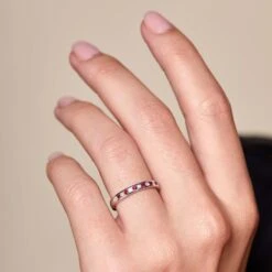 Chisholm Hunter 9ct White Gold 0.14ct Diamond And 0.14ct Ruby Ring -Chisholm Hunter 13 111 11 0005 ls 1