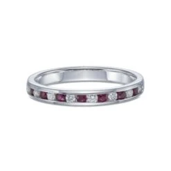 Chisholm Hunter 9ct White Gold 0.14ct Diamond And 0.14ct Ruby Ring -Chisholm Hunter 13 111 11 0005b