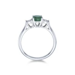 Chisholm Hunter 9ct White Gold 0.10ct Diamond And 0.75ct Emerald Ring -Chisholm Hunter 13 112 01 0071 d 2