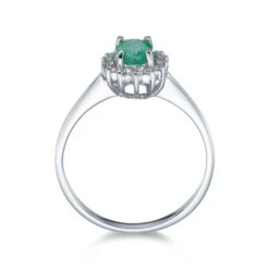 Chisholm Hunter 9ct White Gold 0.50ct Oval Emerald And 0.55ct Diamond Cluster Ring 12 Chisholm Hunter 9ct White Gold 0.50ct Oval Emerald And 0.55ct Diamond Cluster Ring -Chisholm Hunter 13 112 03 0016 d 2