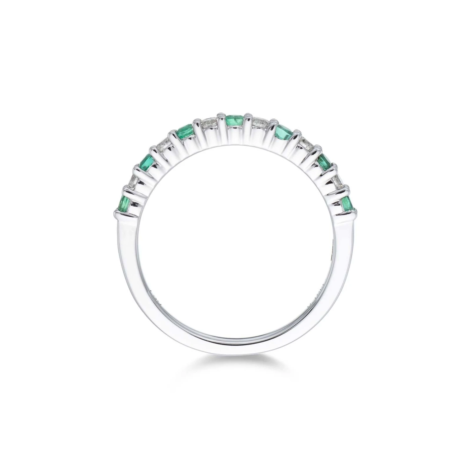 Chisholm Hunter 18ct White Gold Brilliant Cut Emerald And 0.18ct Diamond Eternity Ring 6 Chisholm Hunter 18ct White Gold Brilliant Cut Emerald And 0.18ct Diamond Eternity Ring - Image 4