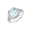 Chisholm Hunter 18ct White Gold Brilliant Cut Diamond And Baguette Cut Aquamarine 0.34ct And 2.50ct Cluster Ring -Chisholm Hunter 13 113 01 0034