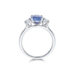 Chisholm Hunter 18ct White Gold Oval Cut Tanzanite And Brilliant Cut Diamond 3.12ct Three Stone Ring -Chisholm Hunter 13 114 05 0017c