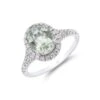 Chisholm Hunter 18ct White Gold Brilliant Cut Diamond Oval Cut Green Amethyst 0.23ct And 2.00ct Halo Ring -Chisholm Hunter 13 115 01 0012 18ct white gold brilliant cut diamond oval cut green amethyst 0.23ct and 2.00ct halo ring 3