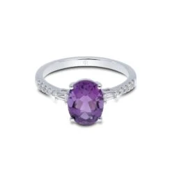 Chisholm Hunter 9ct White Gold Oval Cut Amethyst And Emerald Cut Diamond 2.13 Three Stone Ring 11 Chisholm Hunter 9ct White Gold Oval Cut Amethyst And Emerald Cut Diamond 2.13 Three Stone Ring -Chisholm Hunter 13 115 03 0035b