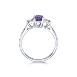 Chisholm Hunter 9ct White Gold 0.22ct Diamond And 0.75ct Amethyst Ring -Chisholm Hunter 13 115 07 0003 d 2