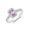 Chisholm Hunter 18ct White Gold Emerald Cut Pink Sapphire 0.92ct Diamond Halo Ring -Chisholm Hunter 13 116 01 0027 hero