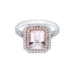 Chisholm Hunter 18ct White Gold Cushion Cut 2.36ct Morganite And 0.48ct Diamond Cluster Ring 13 Chisholm Hunter 18ct White Gold Cushion Cut 2.36ct Morganite And 0.48ct Diamond Cluster Ring -Chisholm Hunter 13 116 01 0029b