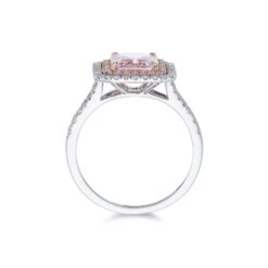 Chisholm Hunter 18ct White Gold Cushion Cut 2.36ct Morganite And 0.48ct Diamond Cluster Ring 14 Chisholm Hunter 18ct White Gold Cushion Cut 2.36ct Morganite And 0.48ct Diamond Cluster Ring -Chisholm Hunter 13 116 01 0029c