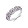 Chisholm Hunter 9ct White Gold Brilliant Cut Pink Sapphire 0.75ct Diamond Halo Fancy Band -Chisholm Hunter 13 116 03 0004