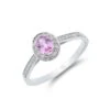 Chisholm Hunter 9ct White Gold Oval Cut Pink Sapphire 0.53ct Diamond Halo Ring -Chisholm Hunter 13 116 03 0005