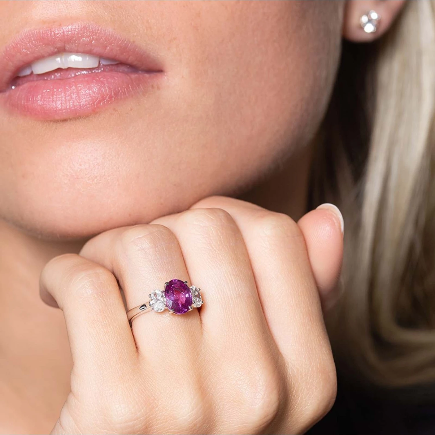 Chisholm Hunter 18ct White Gold 0.83ct Diamond 2.28ct Pink Sapphire Three Stone 10 Chisholm Hunter 18ct White Gold 0.83ct Diamond 2.28ct Pink Sapphire Three Stone - Image 8