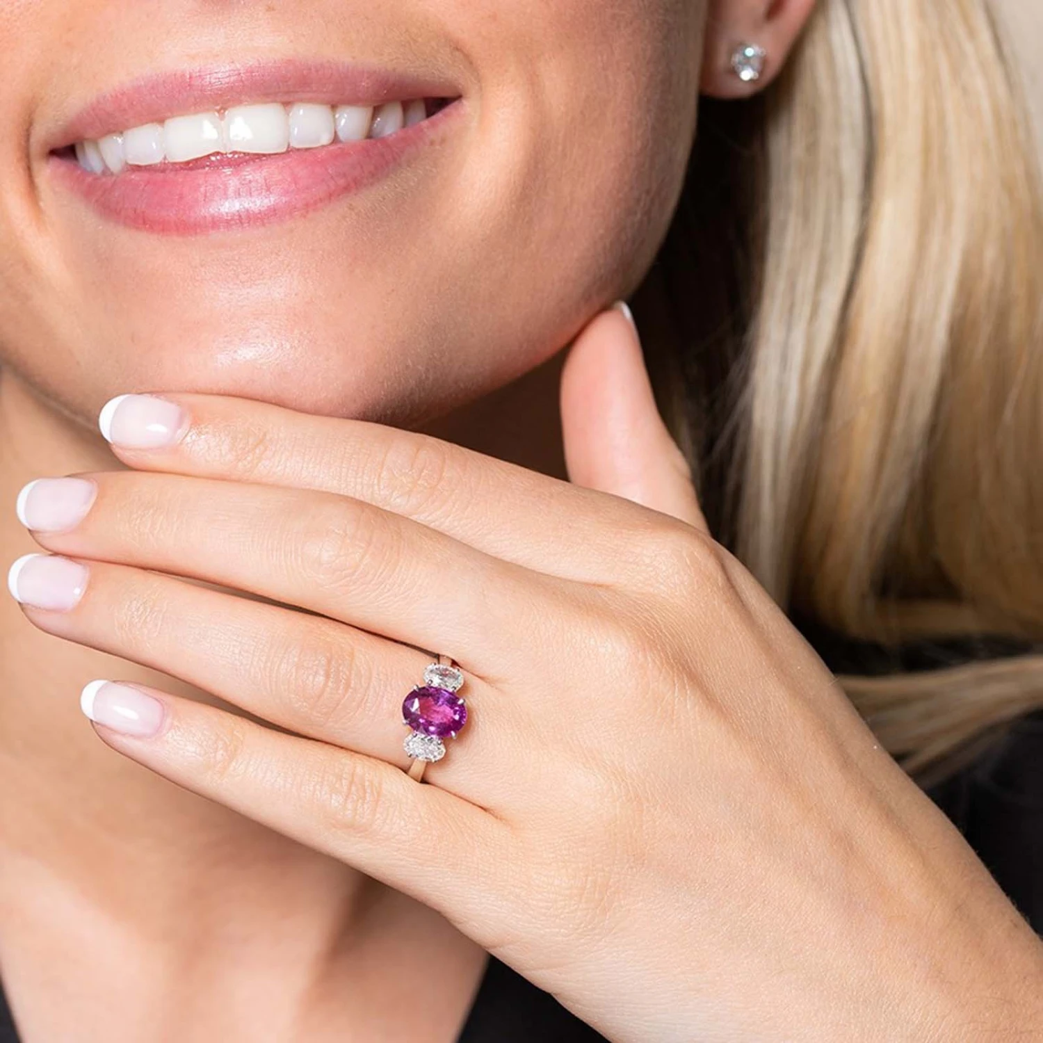 Chisholm Hunter 18ct White Gold 0.83ct Diamond 2.28ct Pink Sapphire Three Stone 11 Chisholm Hunter 18ct White Gold 0.83ct Diamond 2.28ct Pink Sapphire Three Stone - Image 9