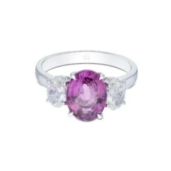 Chisholm Hunter 18ct White Gold 0.83ct Diamond 2.28ct Pink Sapphire Three Stone 15 Chisholm Hunter 18ct White Gold 0.83ct Diamond 2.28ct Pink Sapphire Three Stone -Chisholm Hunter 13 116 05 0005b