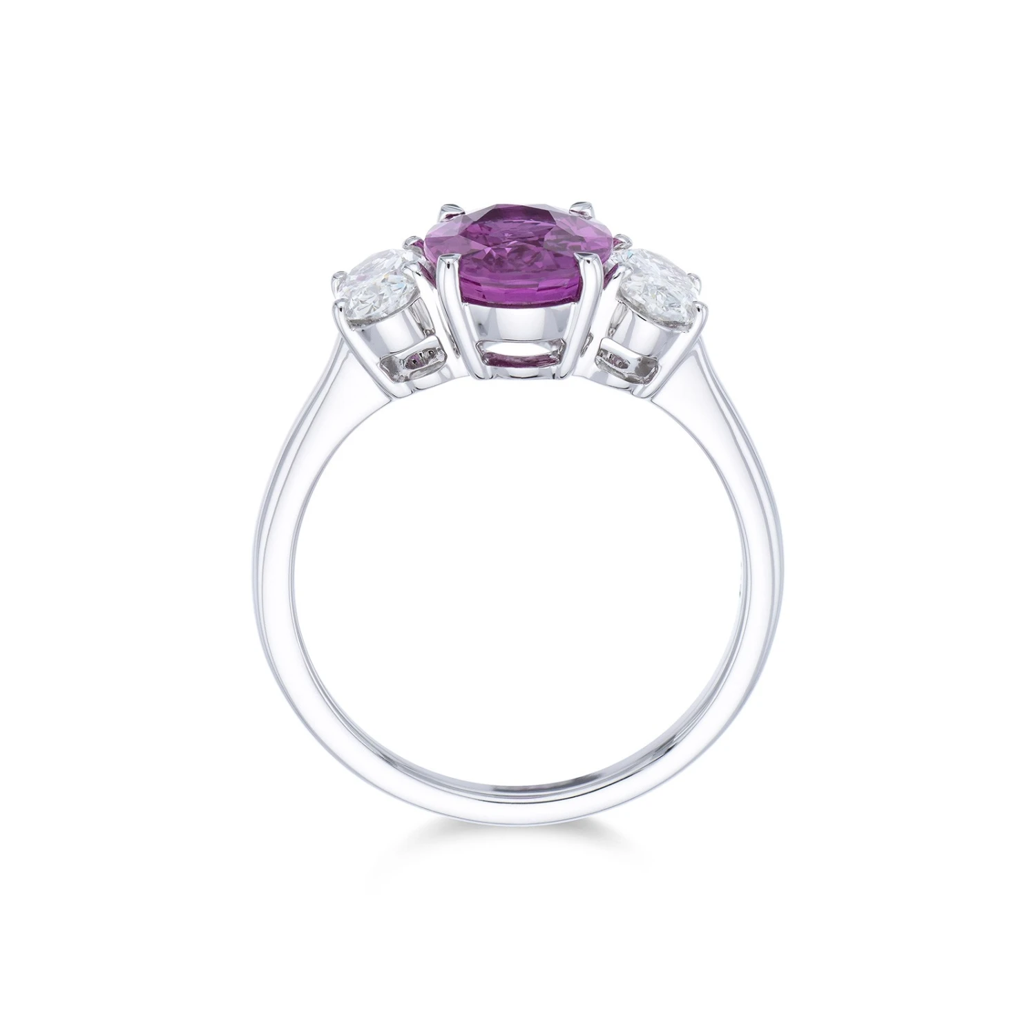 Chisholm Hunter 18ct White Gold 0.83ct Diamond 2.28ct Pink Sapphire Three Stone 6 Chisholm Hunter 18ct White Gold 0.83ct Diamond 2.28ct Pink Sapphire Three Stone - Image 4