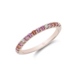 Chisholm Hunter 9ct Rose Gold Brilliant Cut Pink Sapphire And Diamond 0.41ct Eternity Ring