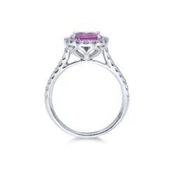 Chisholm Hunter Platinum Oval Cut 3.43ct Pink Sapphire & Brilliant Cut Diamond Halo Ring 9 Chisholm Hunter Platinum Oval Cut 3.43ct Pink Sapphire & Brilliant Cut Diamond Halo Ring -Chisholm Hunter 13 116 15 0007 d 2