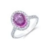 Chisholm Hunter Platinum Oval Cut 3.43ct Pink Sapphire & Brilliant Cut Diamond Halo Ring -Chisholm Hunter 13 116 15 0007 p 1