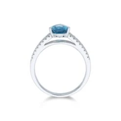 Chisholm Hunter 9ct White Gold Pear Cut Topaz And Brilliant Cut Diamond 2.20ct Solitaire Ring -Chisholm Hunter 13 117 01 0049
