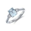 Chisholm Hunter 9ct White Gold 0.12ct Diamond And 1.00ct Blue Topaz Ring -Chisholm Hunter 13 117 01 0056 p 1