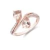 Chisholm Hunter 9ct Rose Gold Brilliant Diamond And Pear Cut Morganite 0.18ct And 1.50ct Cluster Ring