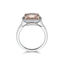 Chisholm Hunter 18ct White Gold Diamond 0.26ct And Morganite 3.60ct Halo Ring 10 Chisholm Hunter 18ct White Gold Diamond 0.26ct And Morganite 3.60ct Halo Ring -Chisholm Hunter 13 118 08 0017