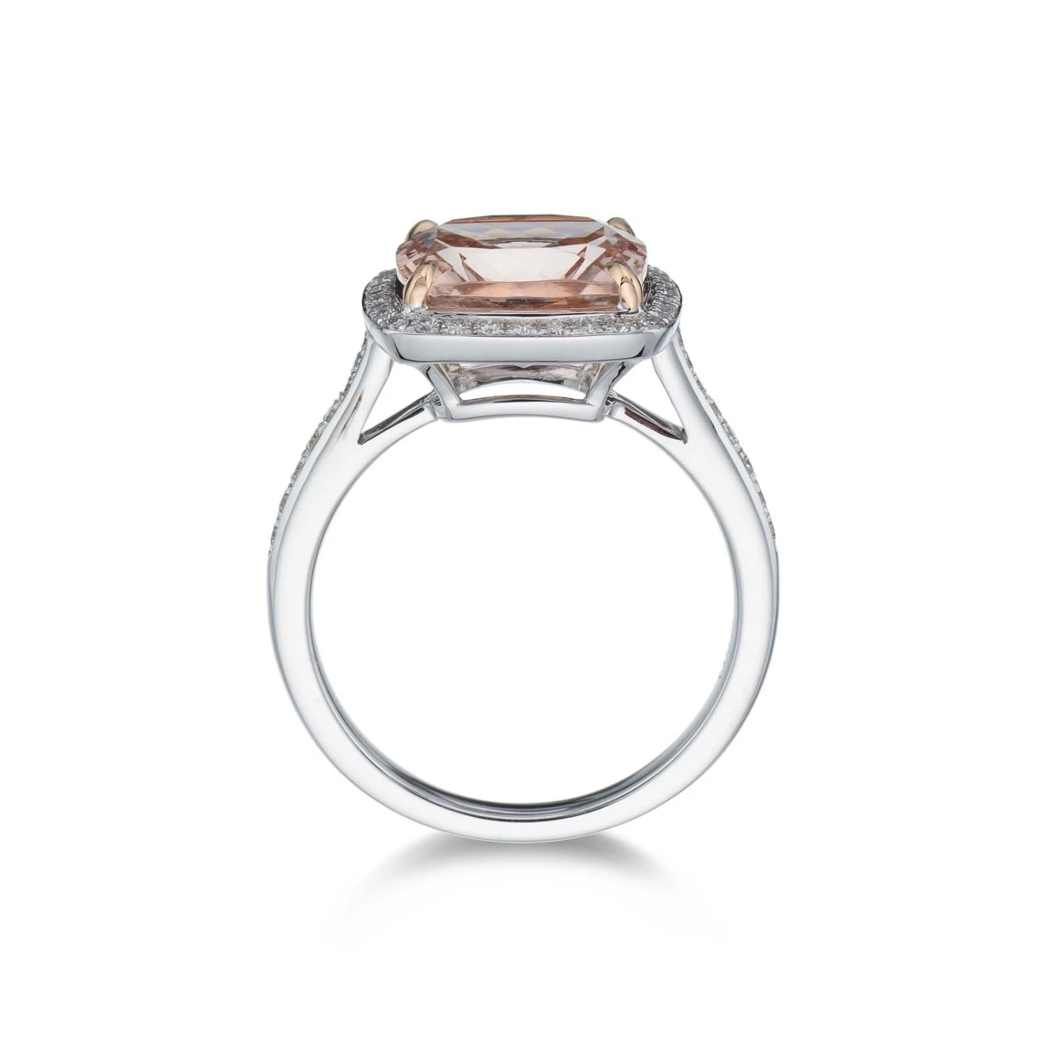 Chisholm Hunter 18ct White Gold Diamond 0.26ct And Morganite 3.60ct Halo Ring 6 Chisholm Hunter 18ct White Gold Diamond 0.26ct And Morganite 3.60ct Halo Ring - Image 4