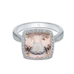 Chisholm Hunter 18ct White Gold Diamond 0.26ct And Morganite 3.60ct Halo Ring 9 Chisholm Hunter 18ct White Gold Diamond 0.26ct And Morganite 3.60ct Halo Ring -Chisholm Hunter 13 118 08 0017 b