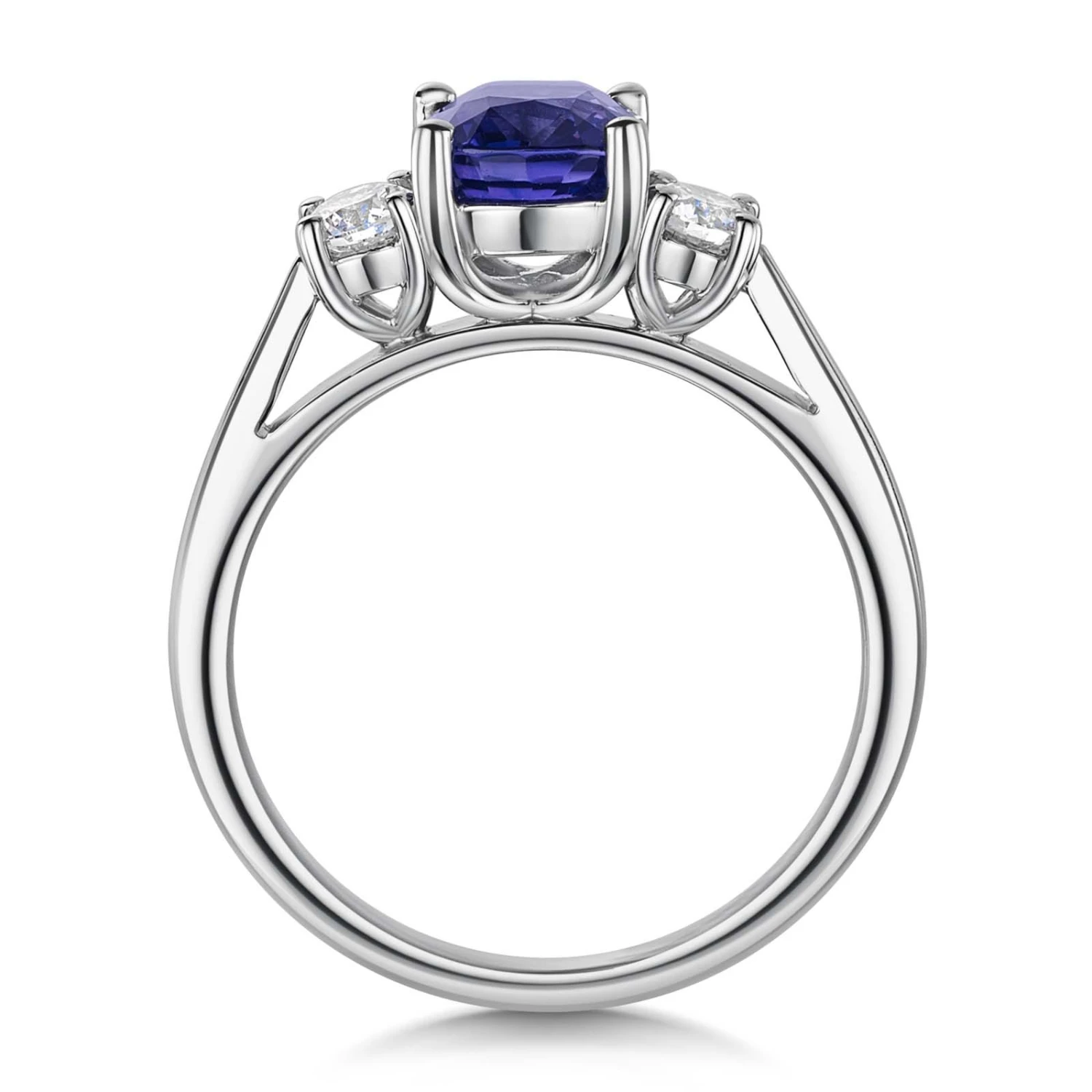 Chisholm Hunter Platinum 1.36ct Purple Sapphire And 0.29ct Diamond Three Stone Ring 5 Chisholm Hunter Platinum 1.36ct Purple Sapphire And 0.29ct Diamond Three Stone Ring - Image 3