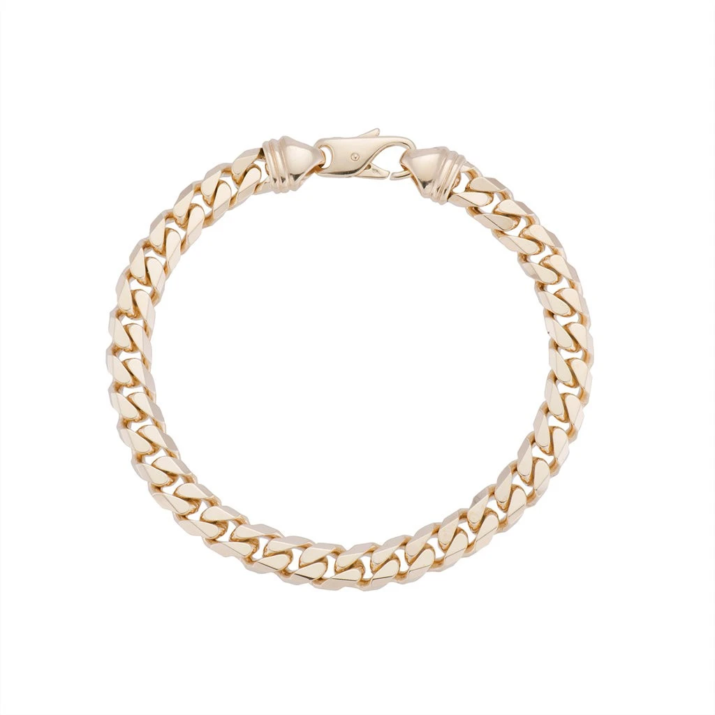 Chisholm Hunter 9ct Yellow Gold Gents Flat Curb Bracelet 5 Chisholm Hunter 9ct Yellow Gold Gents Flat Curb Bracelet - Image 3