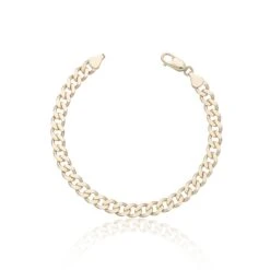 Chisholm Hunter 9ct Yellow Gold Gents 6.10mm Curb Bracelet