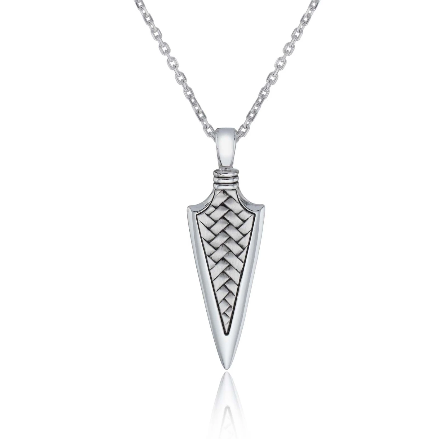 Chisholm Hunter Sterling Silver Herringbone Arrow Mens Pendant Necklace 3 Chisholm Hunter Sterling Silver Herringbone Arrow Mens Pendant Necklace