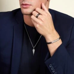 Chisholm Hunter Sterling Silver Herringbone Arrow Mens Pendant Necklace 10 Chisholm Hunter Sterling Silver Herringbone Arrow Mens Pendant Necklace -Chisholm Hunter 14 154 02 0008 ls 3