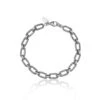 Chisholm Hunter Sterling Silver Textured Twist Link Mens Bracelet