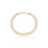 Chisholm Hunter Silver Yellow Gold Plated 6.2mm Curb Bracelet -Chisholm Hunter 14 154 03 0006