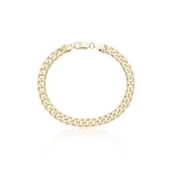 Chisholm Hunter Silver Yellow Gold Plated 6.2mm Curb Bracelet