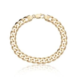 Chisholm Hunter Yellow Gold Plated 9.3 Mm Curb Bracelet