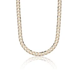 Chisholm Hunter Mens Sterling Silver Yellow Gold Plated Curb Chain Necklace